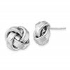 Sterling Silver Rhodium Plated Polished Love Knot Post Earrings