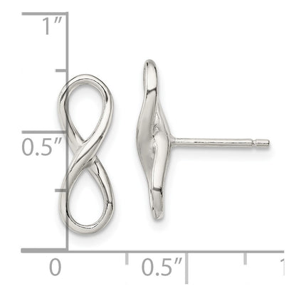 Sterling Silver Rhodium-plated Polished Infinity Knot Post Earrings