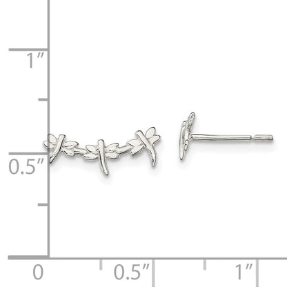 Sterling Silver Polished Dragonfly Post Earrings