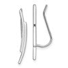 Sterling Silver Rhod-plated Polished Double Curved Bar Ear Climber Earrings