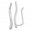 Sterling Silver Rhodium-plated Polished Curved Line Ear Climber Earrings