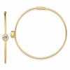 Sterling Silver Gold-tone Polished CZ Bezel Endless Round Hoop Earrings