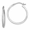 Sterling Silver Rhodium-plated CZ In/Out Hoops