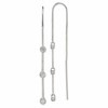 Sterling Silver Polished 3 Bezel Set CZs Threader Earrings