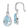 Sterling Silver Rhodium-plated Blue Topaz Teardrop Dangle Earrings