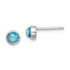 Sterling Silver RH-plated Polished 5mm Created Opal Round Stud Earrings
