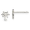 Sterling Silver Polished Palm Tree Petite Post Earrings