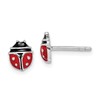 Sterling Silver RH-plated Enameled Ladybug Children's Post Earrings