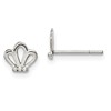 Sterling Silver Polished & Beaded Tiara Children's Post Earrings