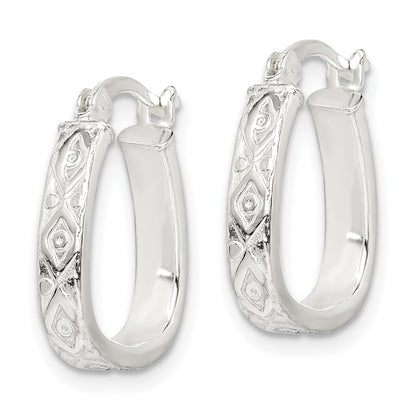 Sterling Silver Patterned 3mm Hoop Earrings