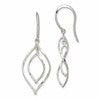 Sterling Silver Polished Fancy Twisted Marquise Shaped Dangle Earrings