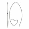 Sterling Silver Rhodium-plated Heart Threader Earrings