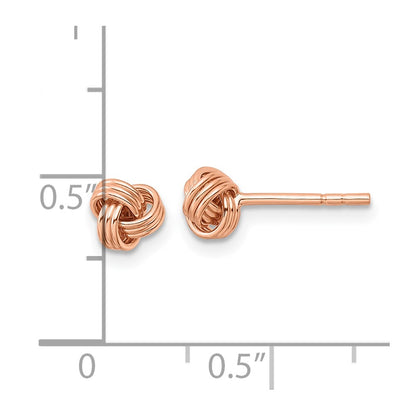 Sterling Silver Rose-tone Polished Love Knot Post Earrings