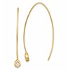 Sterling Silver Gold-tone CZ Threader Earrings