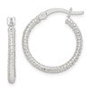 Sterling Silver Twisted 2x20mm Round Hoop Earrings