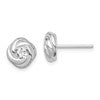 Sterling Silver Rhodium Plated CZ Knot Post Earrings