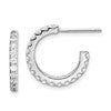 Sterling Silver Rhodium-Plated CZ J-Hoop Earrings