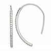 Sterling Silver Rhodium-plated Crystal Threader Dangle Earrings