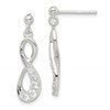 Sterling Silver CZ Infinity Loop Dangle Earrings