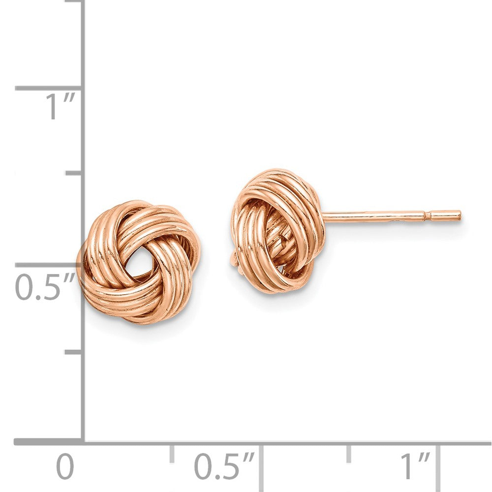 Sterling Silver Rose-tone Love Knot Post Earrings