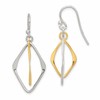 Sterling Silver & Gold-tone Polished Diamond Shaped Dangle Earrings