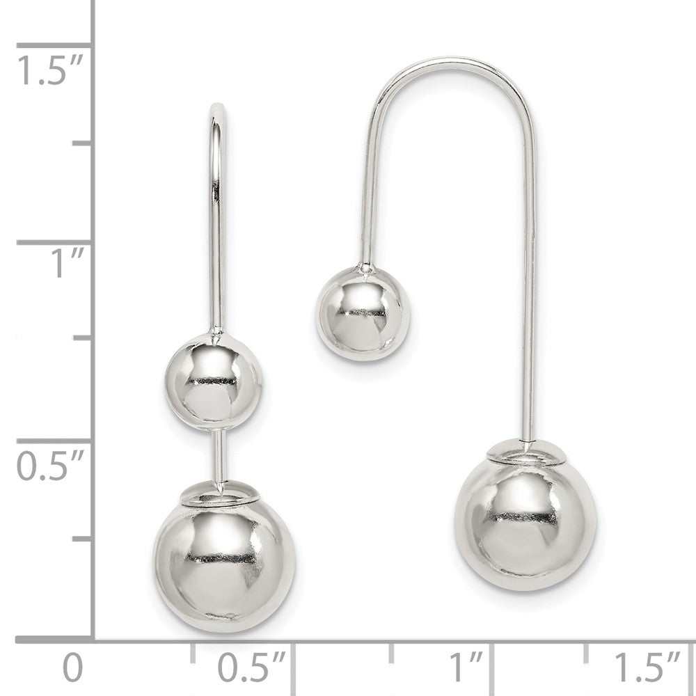 Sterling Silver Polished Front and Back Dangle Earrings