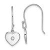 Sterling Silver Rhodium-plated CZ Heart Dangle Earrings