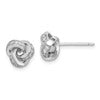 Sterling Silver Rhodium-plated Polished CZ Love Knot Post Earrings