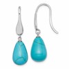 Sterling Silver RH-plated Imitation Turquoise Teardrop Dangle Earrings
