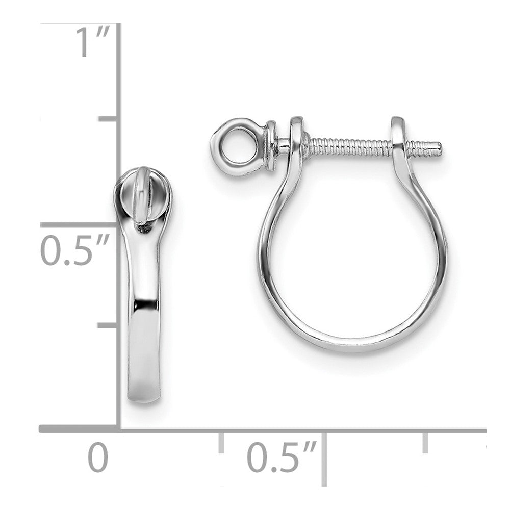 De-Ani Sterling Silver Rhodium-plated Polished 3D Shackle Link Screw Earrings