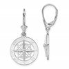 De-Ani Sterling Silver Rhodium-Plated Polished Compass Leverback Earrings