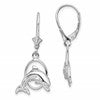 De-Ani Sterling Silver Rhodium-Plated Dolphin in Hoop Leverback Earrings