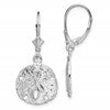 De-Ani Sterling Silver Rhodium-Plated Polished Sand Dollar Leverback Earrings