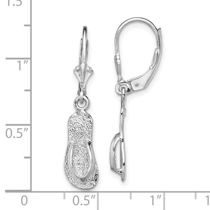 De-Ani Sterling Silver Rhodium-Plated Polished Large Flip-flop Leverback Earrings