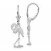 De-Ani Sterling Silver Rhodium-Plated Polished Flamingo Leverback Earrings