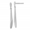 Sterling Silver Rh-plated Polished Bar Dangle Post Earrings