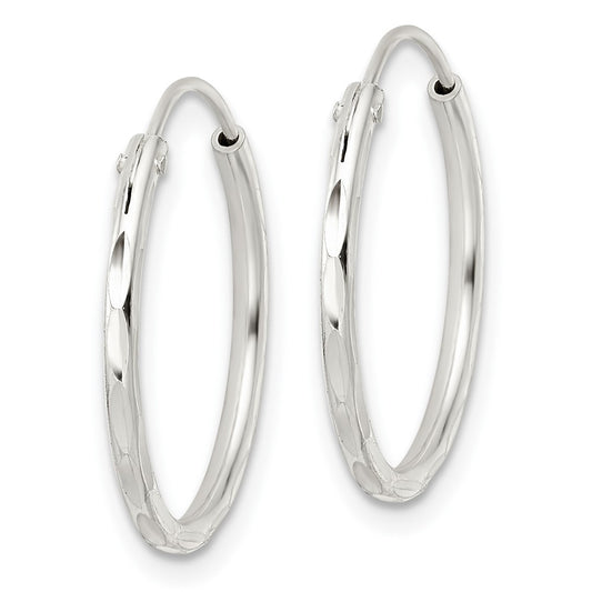 Sterling Silver Polished D/C Endless Hoop Earrings
