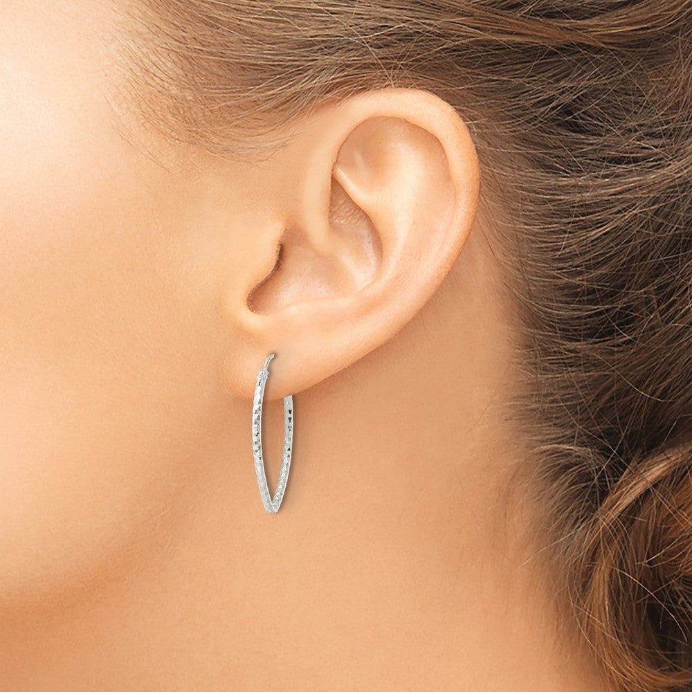 Sterling Silver Polished D/C Endless Hoop Earrings