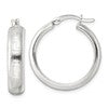 Sterling Silver Polished Greek Key Circle Hoop Earrings