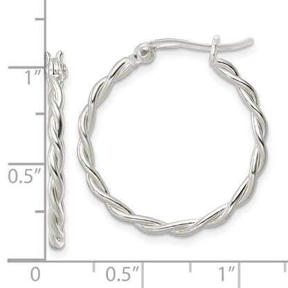 Sterling Silver Polished Twisted Hoop Earrings
