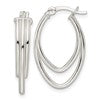 Sterling Silver Polished Triple Oval Hoop Earrings