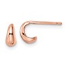 Sterling Silver Polished Rose-tone Hoop Post Earrings