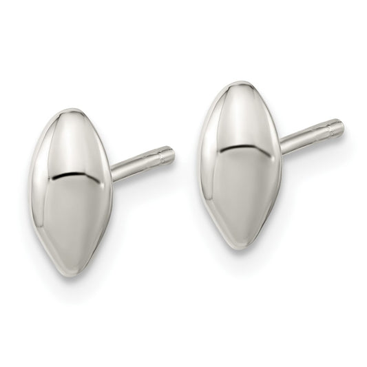 Sterling Silver Polished Puffed Bead Post Earrings