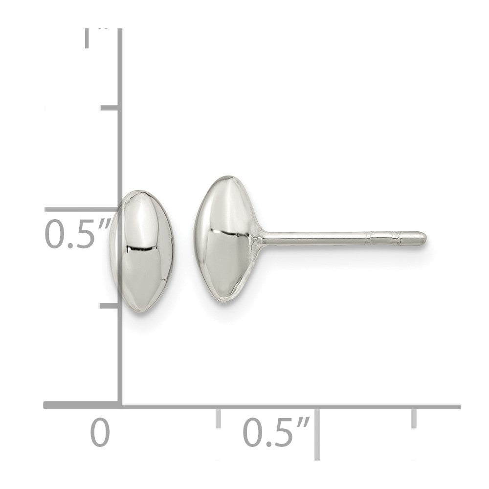 Sterling Silver Polished Puffed Bead Post Earrings