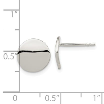 Sterling Silver Polished Flat Circle Post Earrings