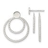 Sterling Silver w/2 Circle Jackets Button Post Earrings