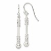 Sterling Silver Polished Fancy Beaded Dangle Earrings