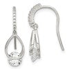 Sterling Silver Rhodium-plated Polished Fancy CZ Dangle Earrings