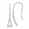 Sterling Silver Polished Triangle CZ Dangle Earrings
