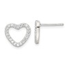 Sterling Silver CZ Heart Post Earrings